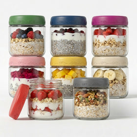 glatabam 10oz overnight oats jar with lid for easy meal prep