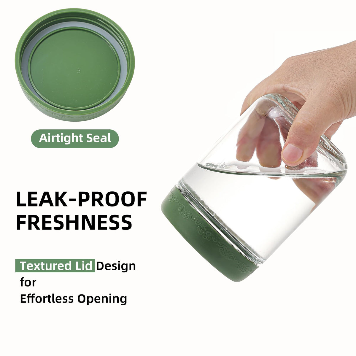 Glatabam stackable mason jar with lid shows space-saving design.