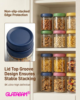 GLATABAM stackable mason jar saves space in kitchen cabinets