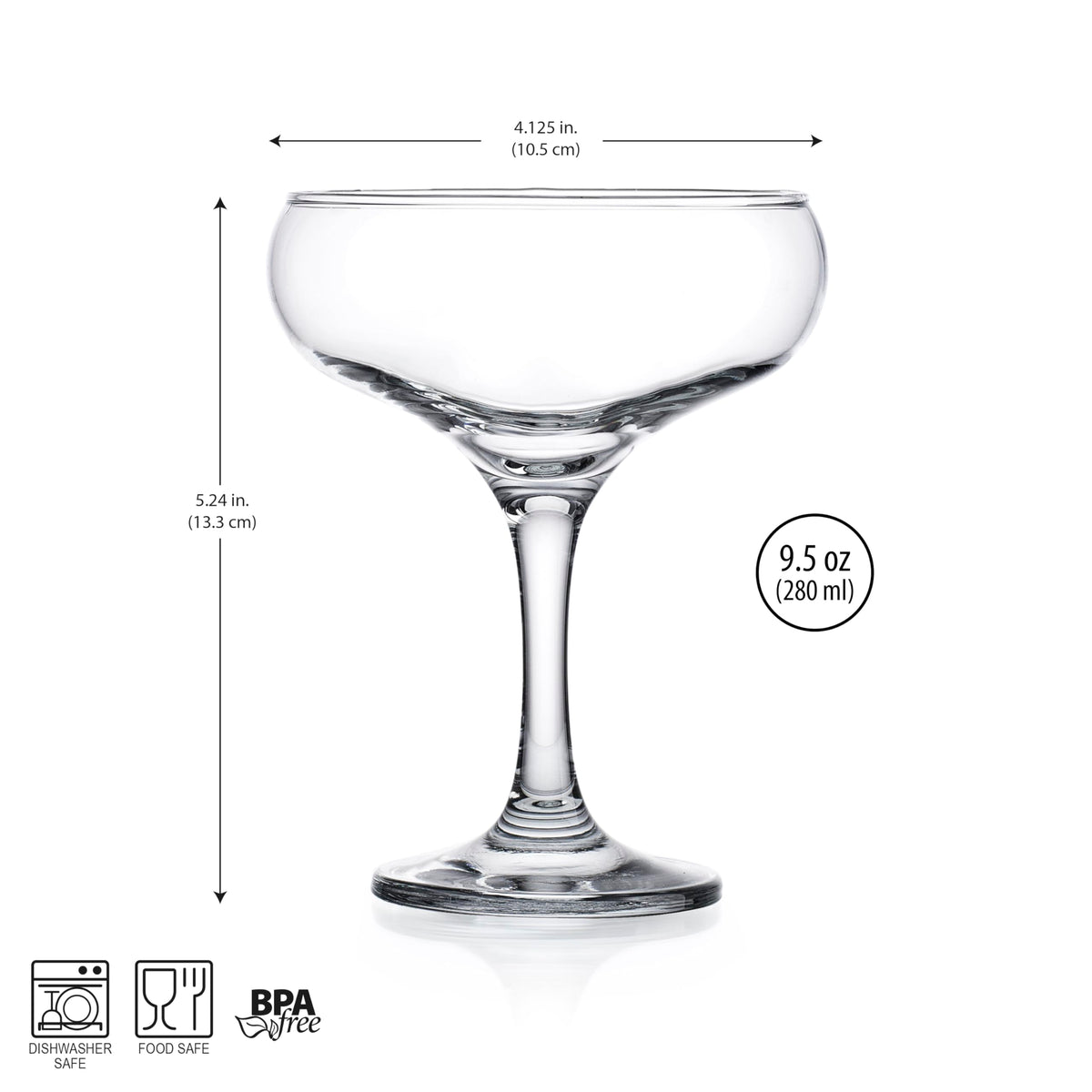 Glaver's champagne glasses in clear glass showcase color and sparkle during celebrations.