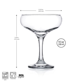 Glaver's champagne glasses in clear glass showcase color and sparkle during celebrations.