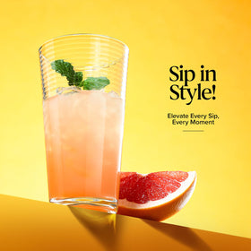 Glaver's clear transparent glasses to showcase colorful beverages.