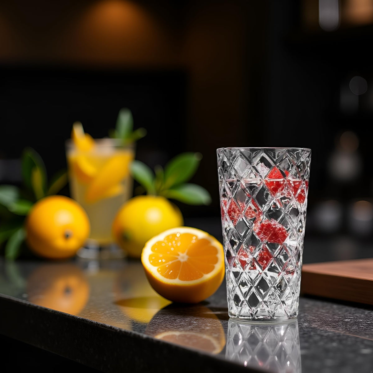 Glaver's crystal-clear glassware enhances beverage visibility and sparkle.