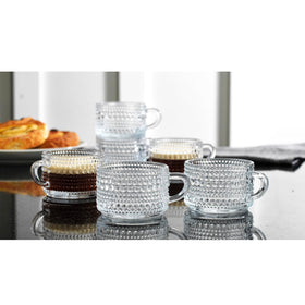 Glaver's clear thick-glass demitasse cups showcase espresso color.