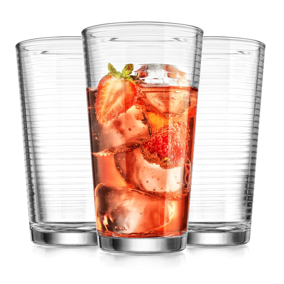 Glaver's ribbed design glasses, elegant yet easy to hold.