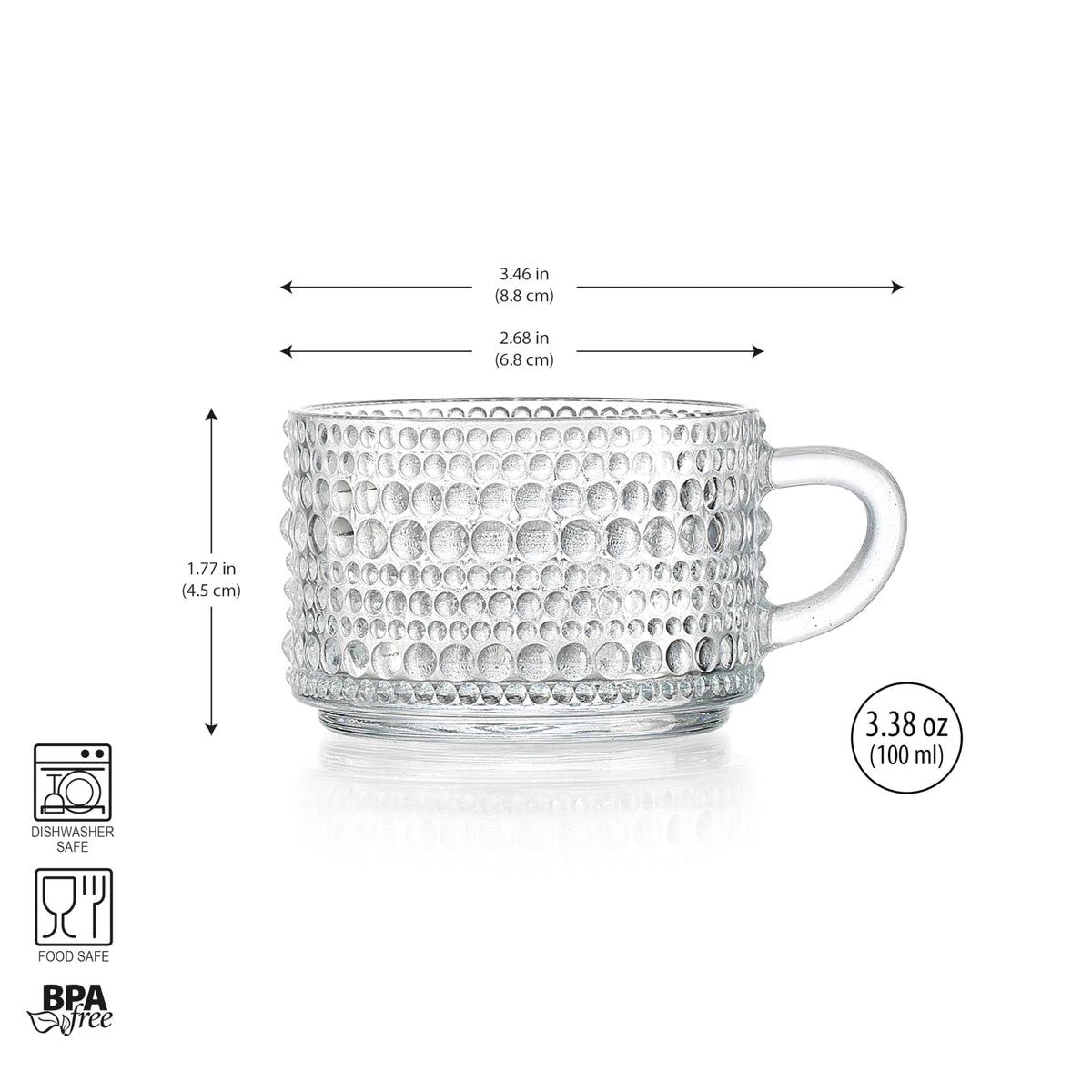 Glaver's espresso cups with handles offer a comfortable grip.