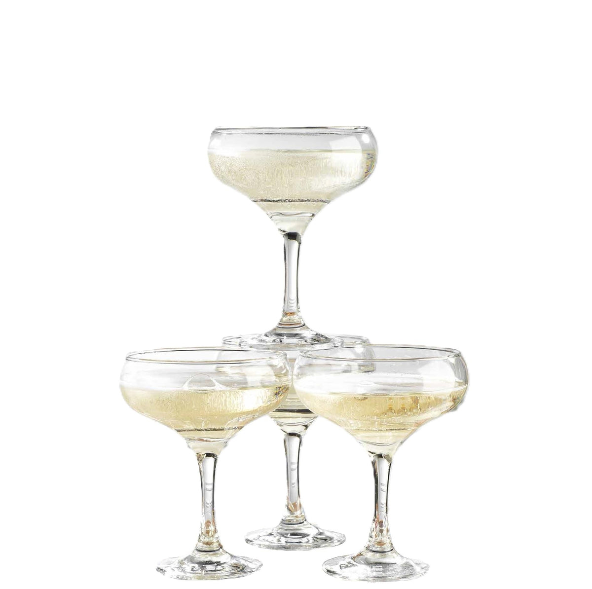 Glaver's coupe glasses enhance table aesthetics and spark conversation with clear glass.
