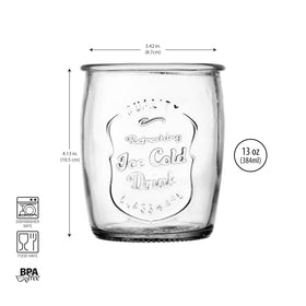 Glaver’s glass tumblers, durable thick glass, great for everyday use and entertaining.