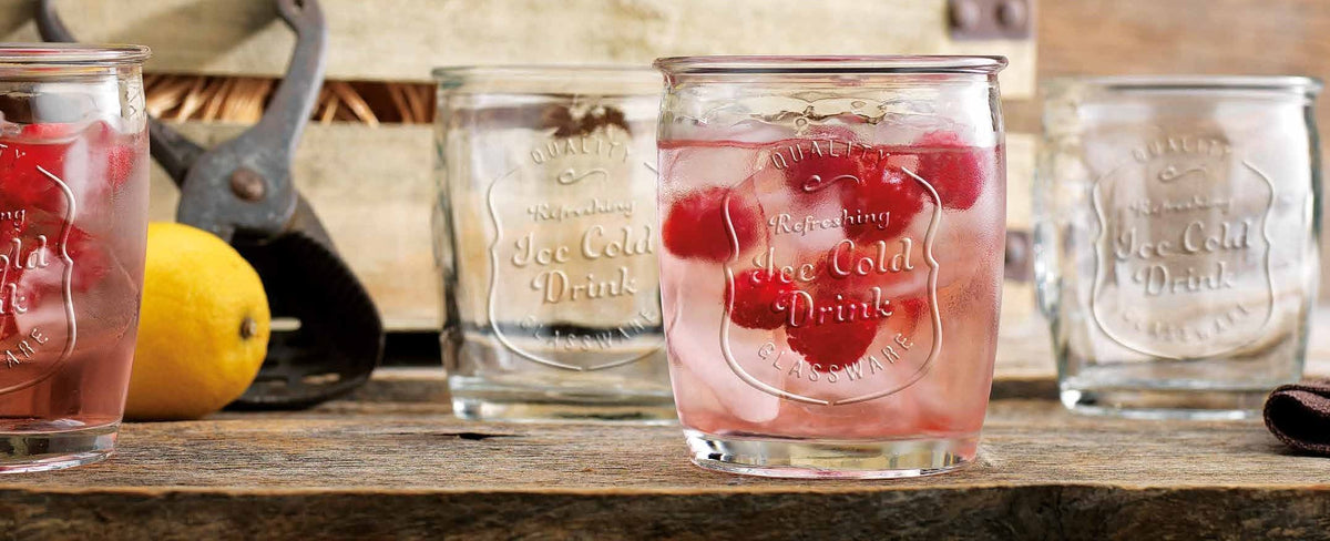 Glaver's glass tumblers make a stylish, practical gift for housewarmings and gatherings.