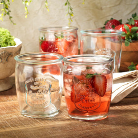 Glaver's embossed vintage tumbler for ice-cold drinks and refreshing beverages.