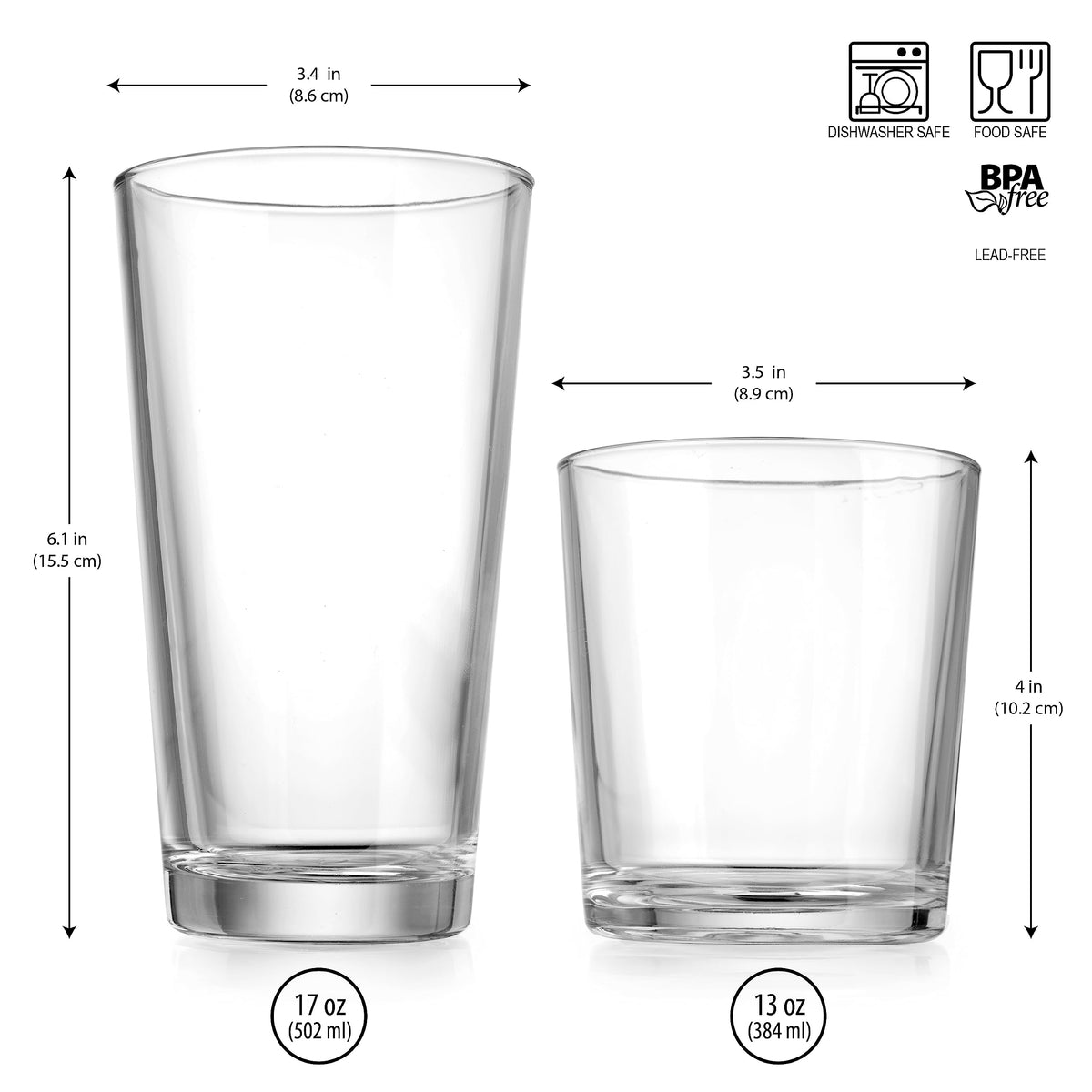 Glaver's heavy-weight glass design offers durable everyday use.