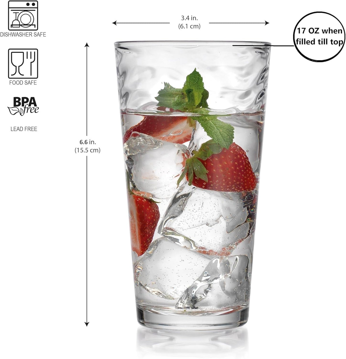Glaver's highball 4-pack top view highlights the wave ribbed texture for stylish serving.