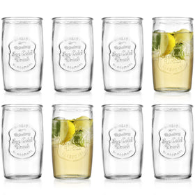 Glaver's highball glass 20 oz embossed side view showing durable thick-walled construction.
