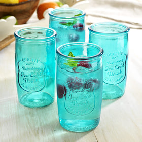 Glaver's highball glasses set 4 in vintage style for entertaining