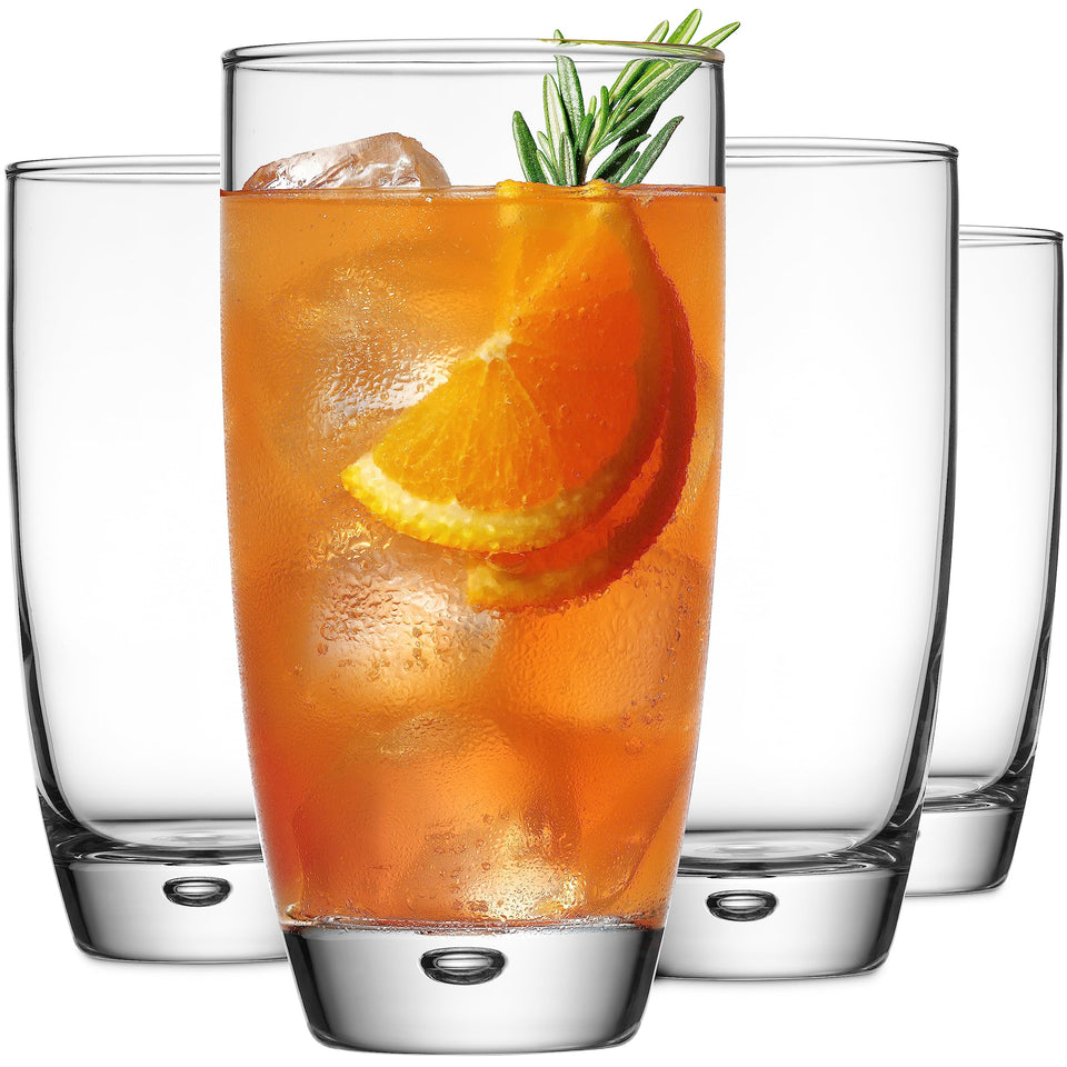 Glaver's Highball glasses set of 4 on bar top highlighting elegant clarity