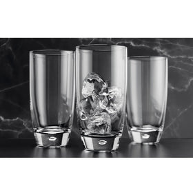 Glaver's Highball glasses stacked in a tidy arrangement for storage