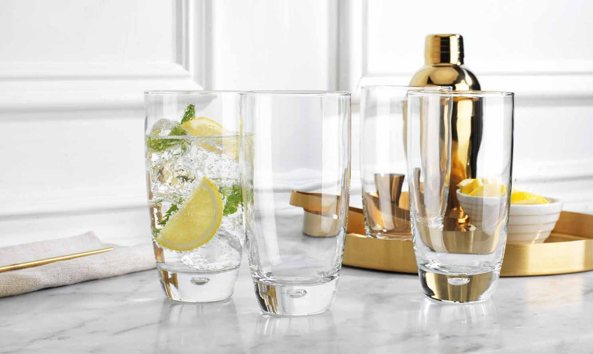 Glaver's Highball glasses tall silhouette ideal for long drinks and smoothies