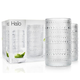 Glaver's Hobnail glasses 4-pack in clear 15oz for everyday use