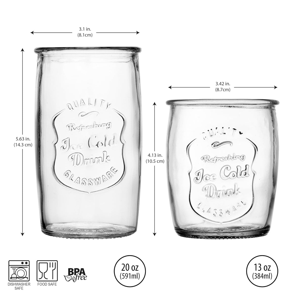 Glaver's durable thick-glass construction for everyday use.