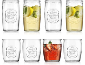 Glaver's embossed whiskey glass, 13 oz, classic vintage vibe.