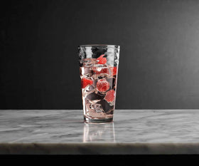 Glaver's juice and iced tea glasses offering clear visibility and versatility