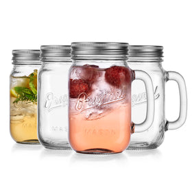 Glaver's 16 oz mason jar showing clear glass ideal for infusions and cold drinks