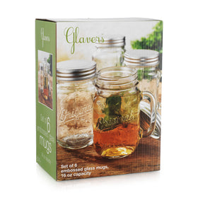 Glaver's 16oz mason jar set presented as a stylish housewarming gift
