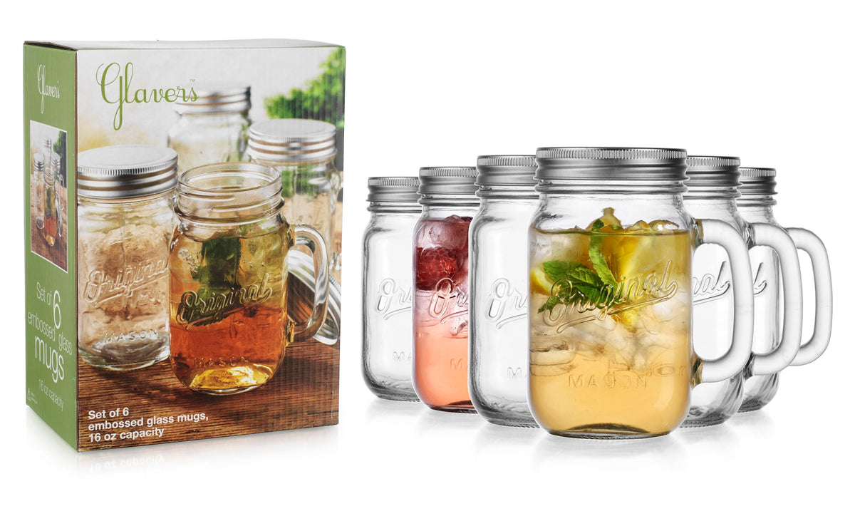Glaver's 16oz mason jar used for sun tea or infused beverages