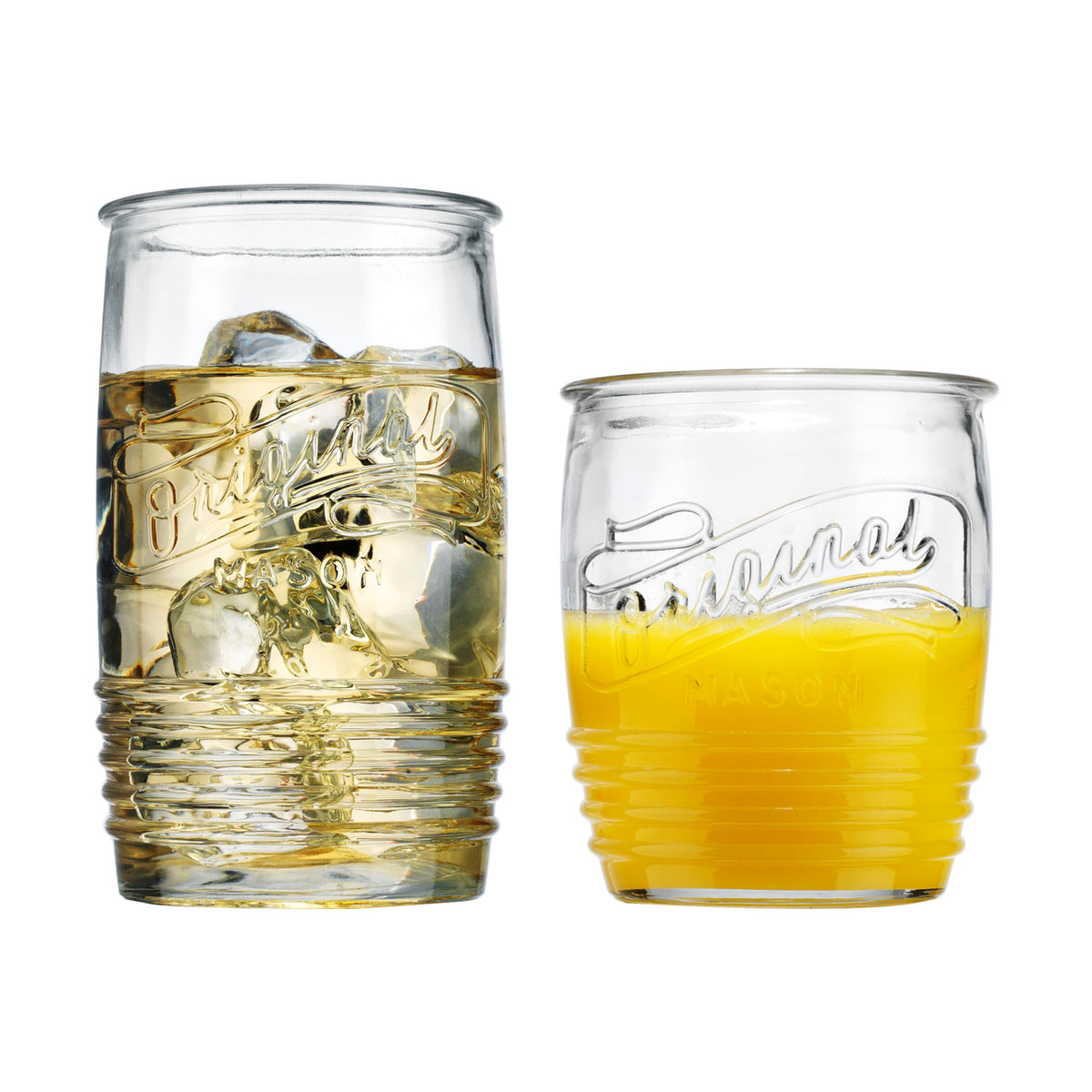 Glaver's Mason highball 20oz embossed glass for cocktails