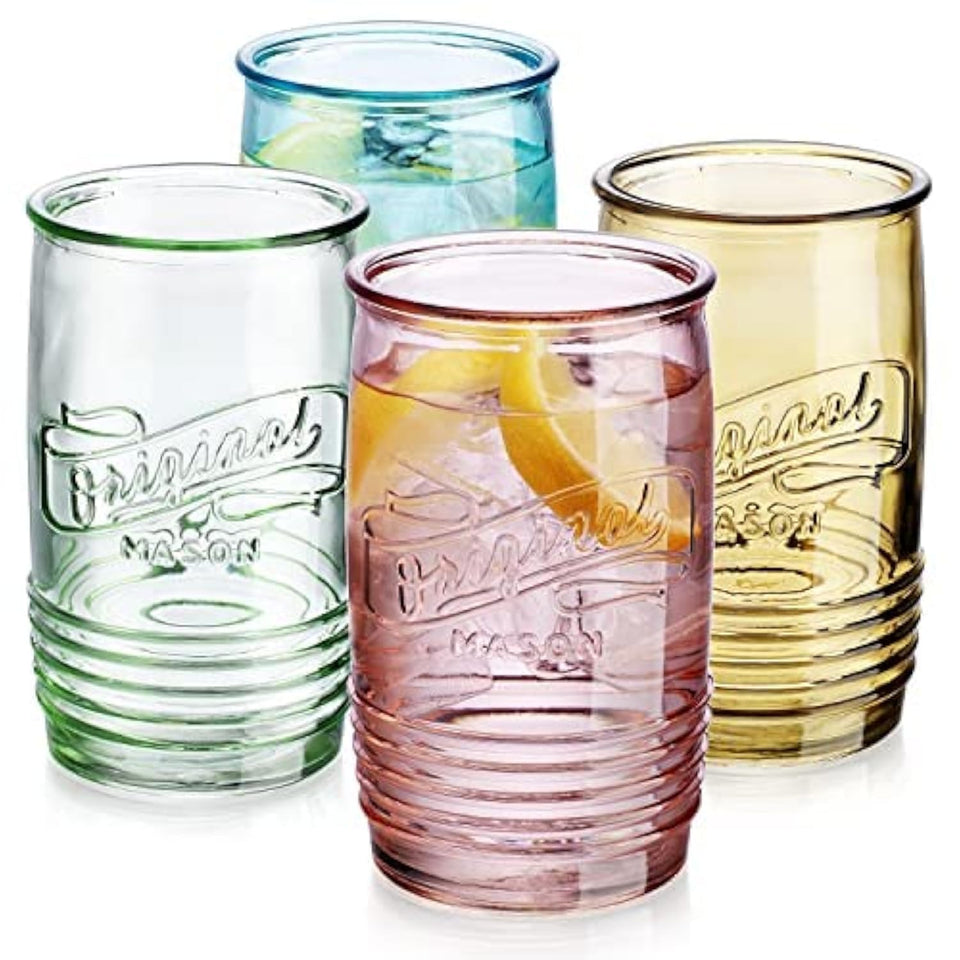 Glaver's Mason glasses red, ideal for juice and festive gatherings