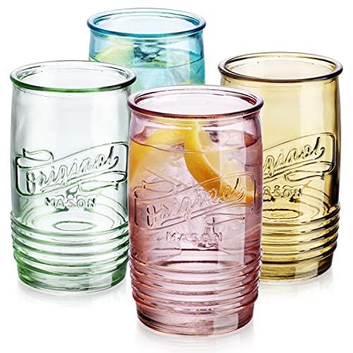 Glaver's Mason glasses yellow, bright color for sunny breakfasts