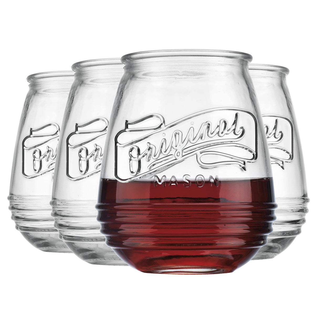 Glaver's durable stemless glasses provide sturdy daily use at home bars.
