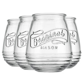 Glaver's stemless 21oz glasses ideal for home bar display and serving.