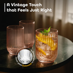 Glaver's pink arch highball glass enhances festive parties and celebrations.