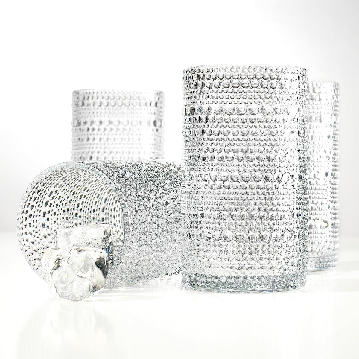 Glaver's vintage hobnail beaded glasses enhance home entertaining