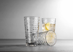 Glaver's wave ribbed glass emphasizes elegant, modern tableware for any occasion.