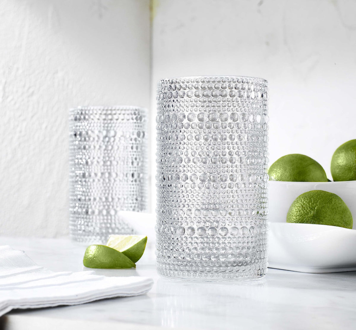 Glaver's wedding party glasses provide refined décor for celebrations