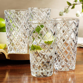 Glaver's weighted-base highball glass provides stability for easy casual pours.