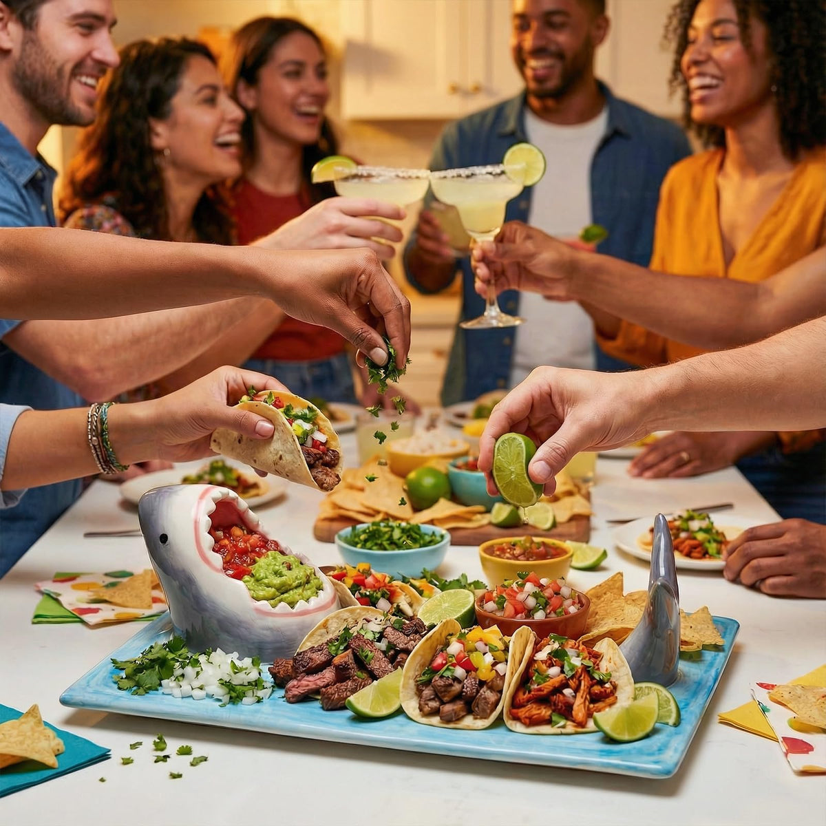 Glazery handmade ceramic taco holder keeps tacos neat