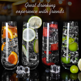 GLAZVIA versatile flutes suitable for mimosas, cocktails, or juice.