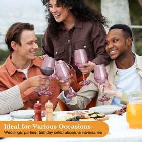 GLAZVIA pink wine glasses elevate table setting with shine.
