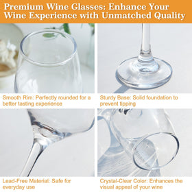 GLAZVIA wine glass with stable base to minimize spills during gatherings