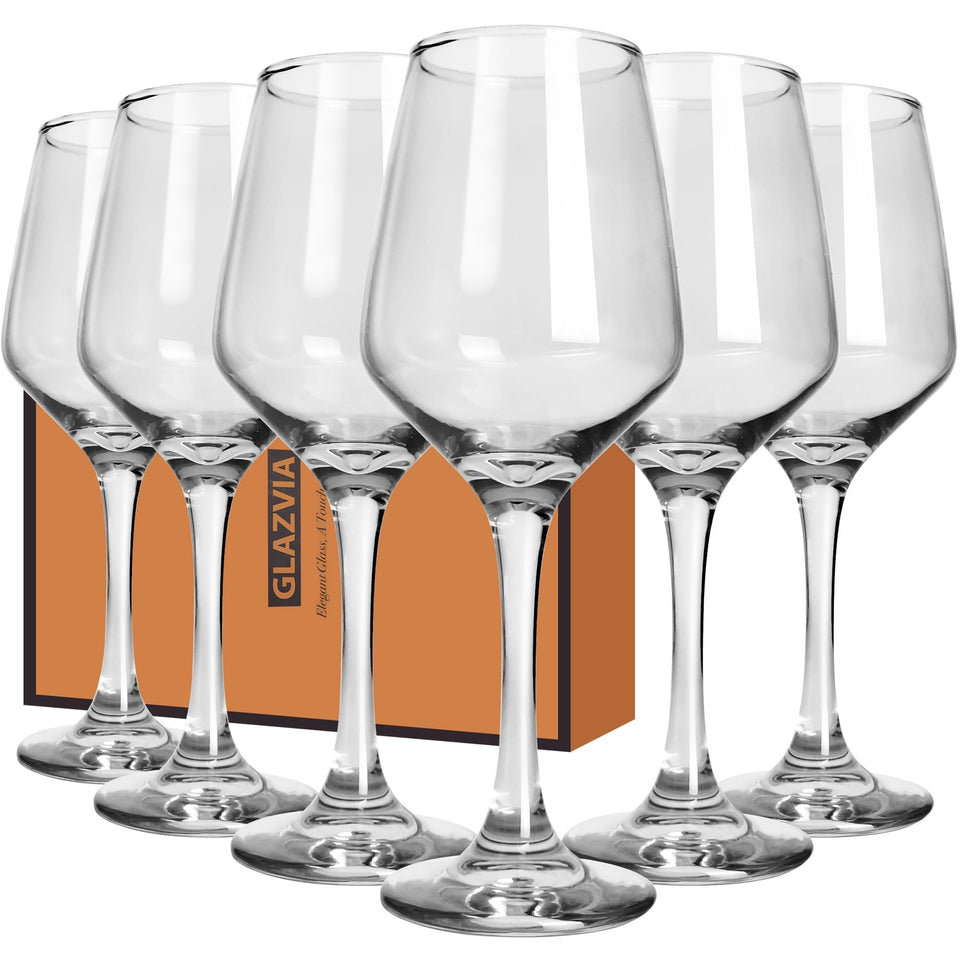 GLAZVIA wine glasses 6-set show clear clarity for red and white wines