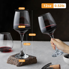 GLAZVIA long-stem wine glass with a 3-inch stem maintaining ideal temperature