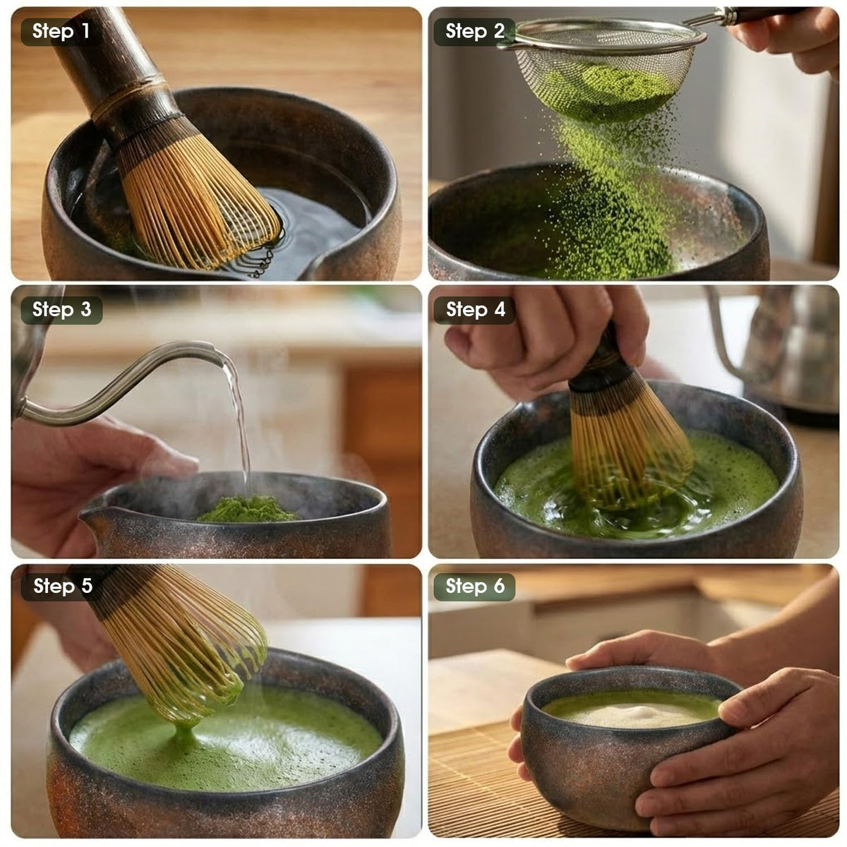 GleeNflux bamboo tea mat protects surfaces during rituals.