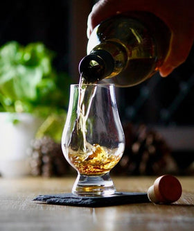 Glencairn whiskey glass wide bowl enhances color and aroma.