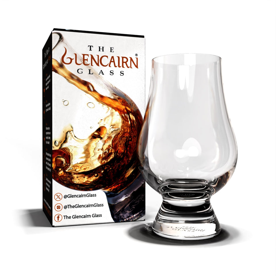 GLENCAIRN whisky glass set of 6 in a gift carton, showcases lead-free crystal clarity for gifting.