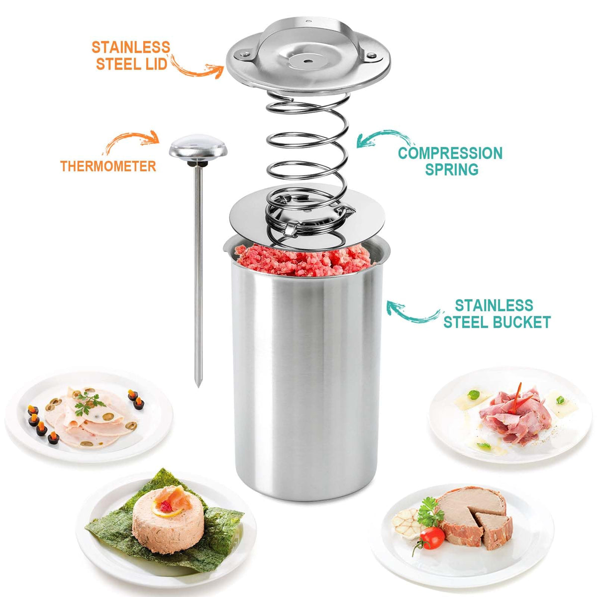 Glendaveny ham maker press capacity 2 lb – handles mid-size batches.