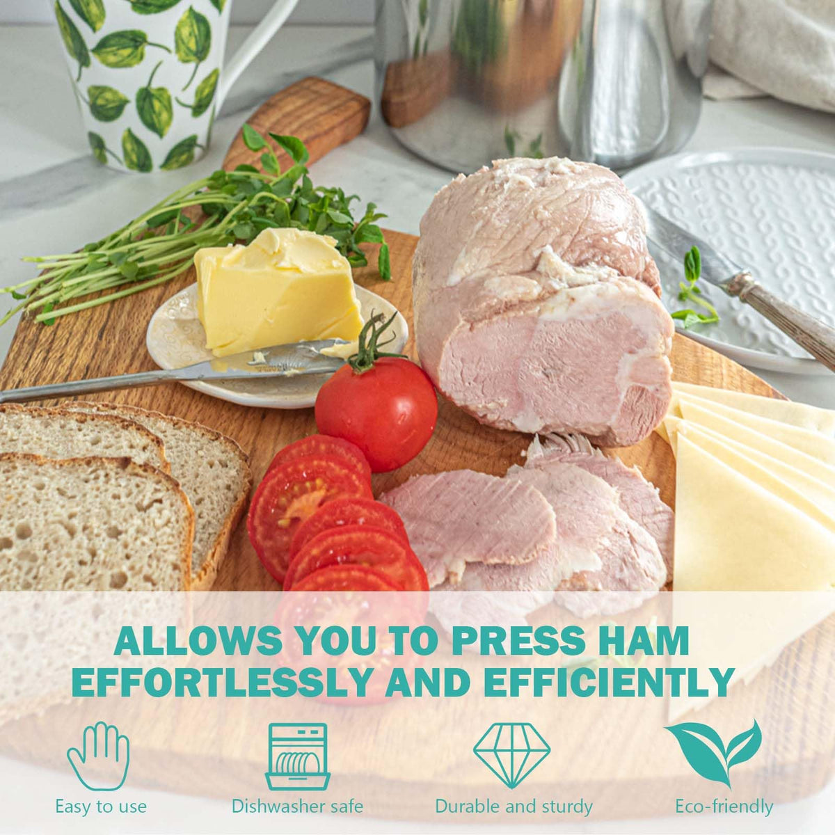 Glendaveny ham maker press diameter 4 inch – compact kitchen footprint.
