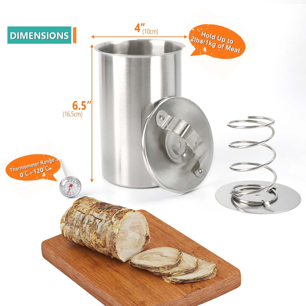 Glendaveny ham maker press height 6-5 inch – fits on countertops with ease.